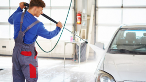 Car wash worker