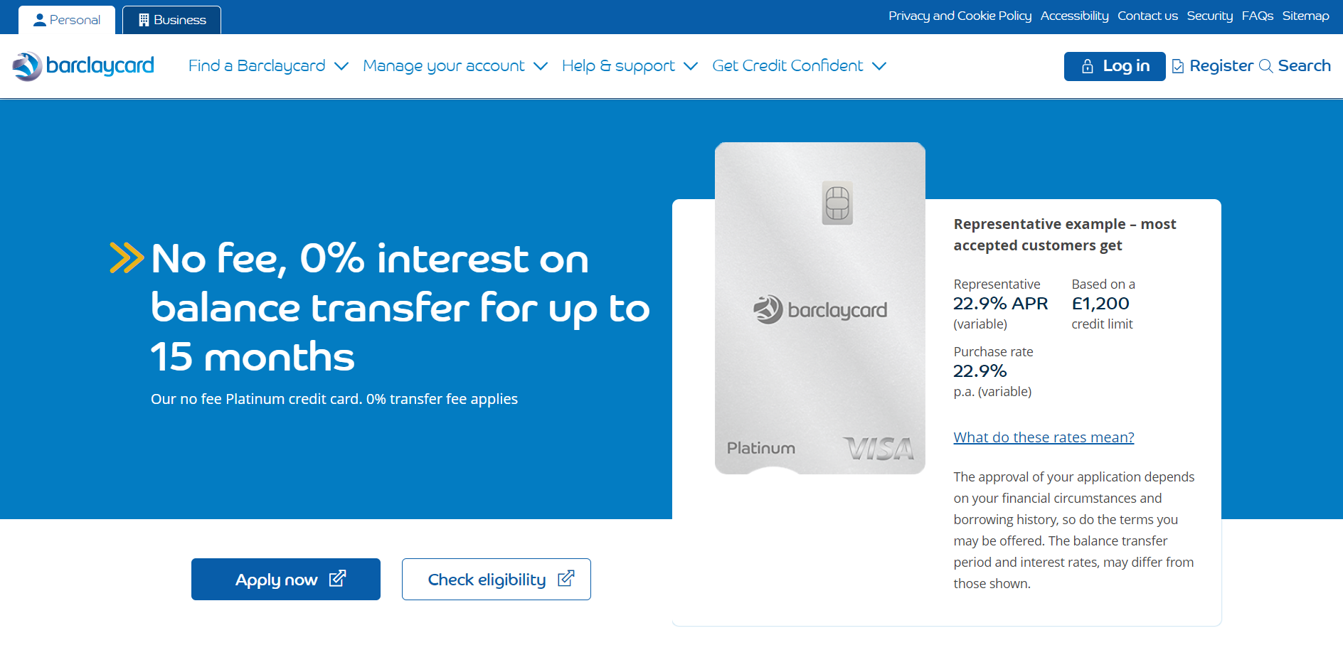 Barclaycard No Fee Platinum Card