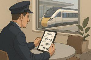 What is the average train driver pay in the UK in 2025